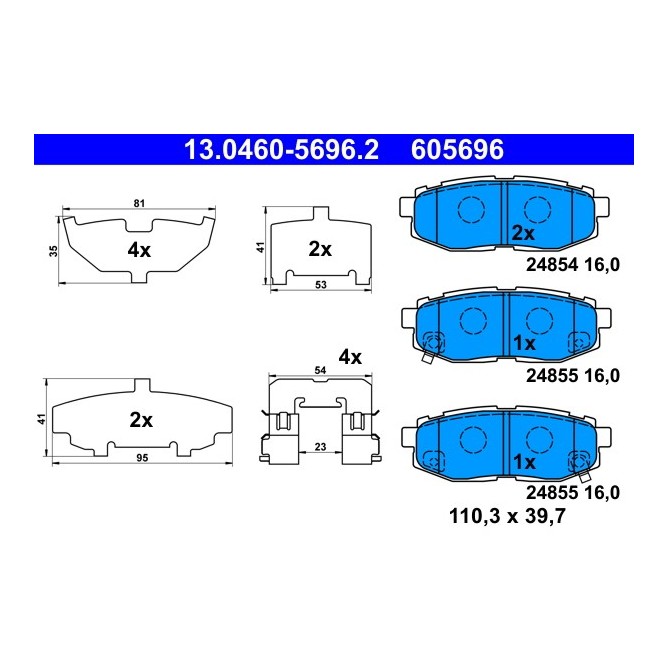 Set placute frana,frana disc ATE