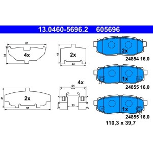 Set placute frana,frana disc ATE