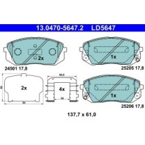 Set placute frana,frana disc ATE