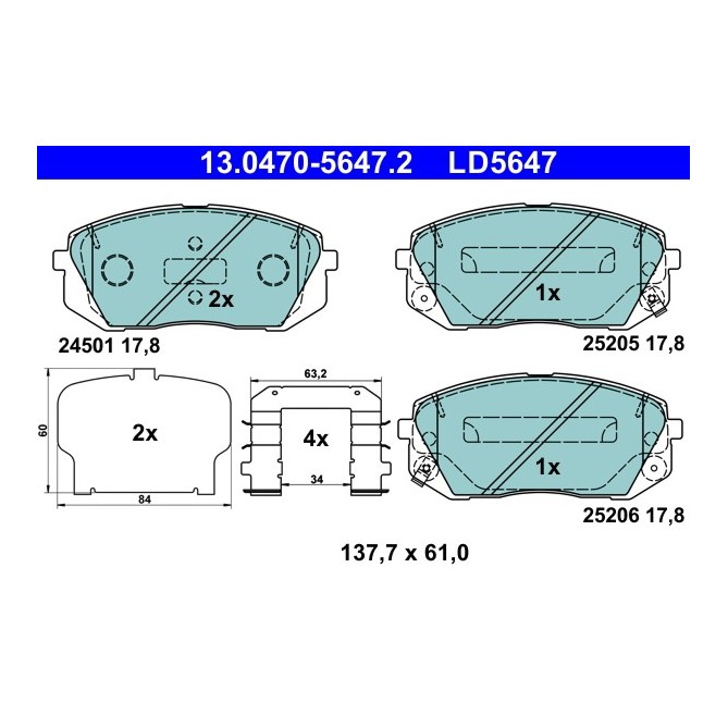 Set placute frana,frana disc ATE