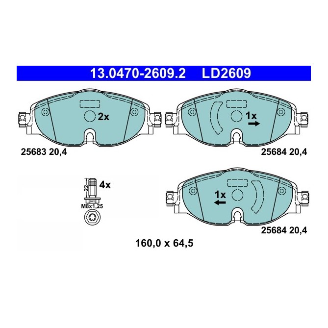 Set placute frana,frana disc ATE