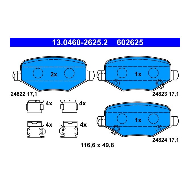 Set placute frana,frana disc ATE