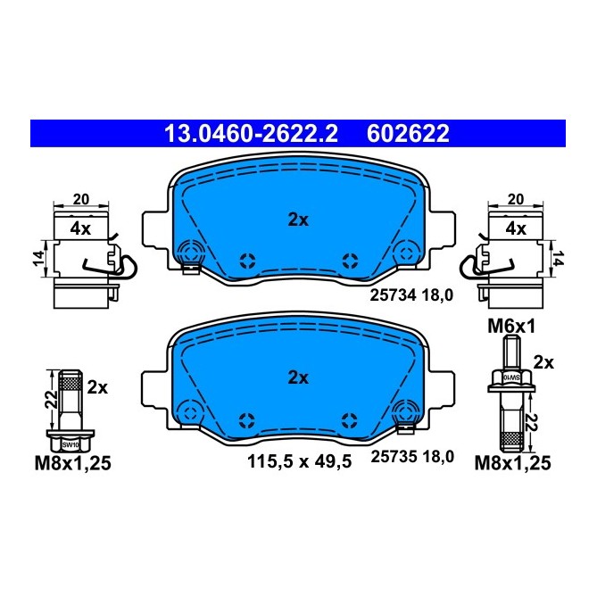 Set placute frana,frana disc ATE