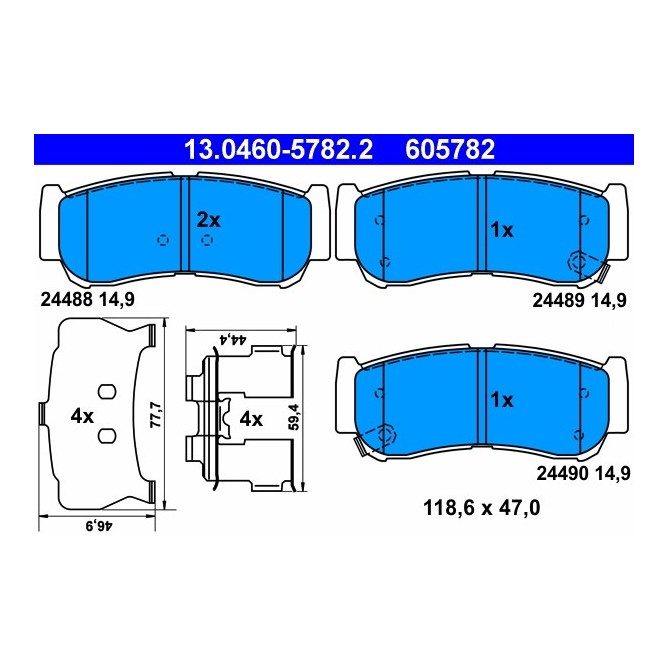 Set placute frana,frana disc ATE