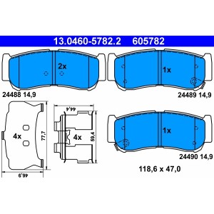 Set placute frana,frana disc ATE