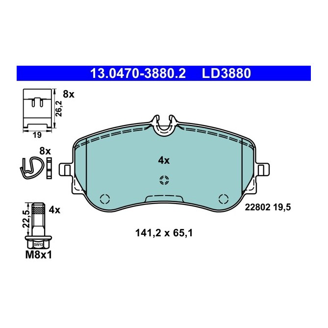 Set placute frana,frana disc ATE