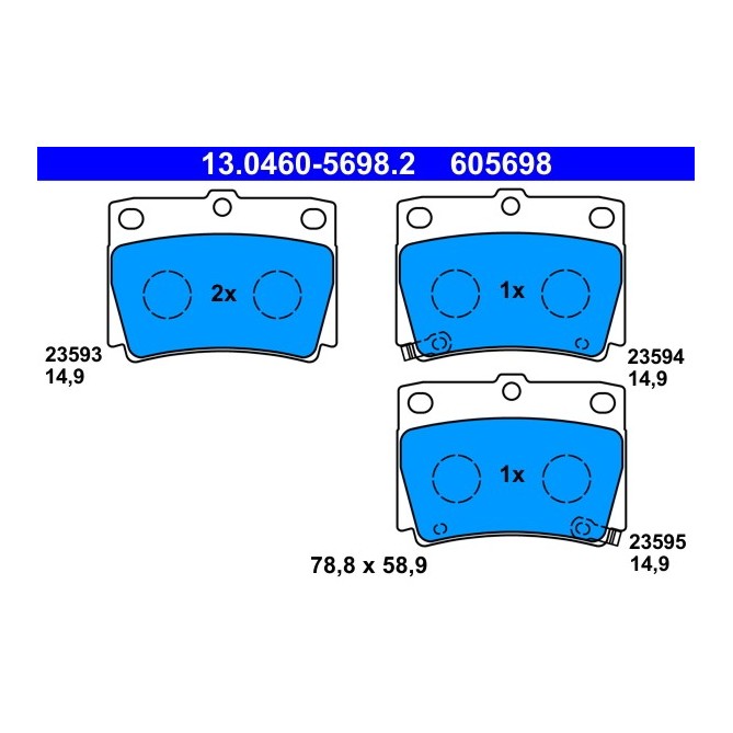 Set placute frana,frana disc ATE