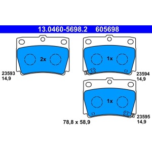 Set placute frana,frana disc ATE