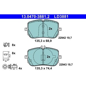 Set placute frana,frana disc ATE