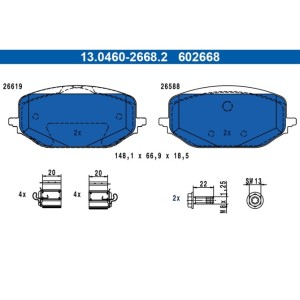 Set placute frana,frana disc ATE