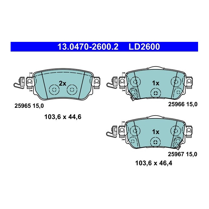 Set placute frana,frana disc ATE