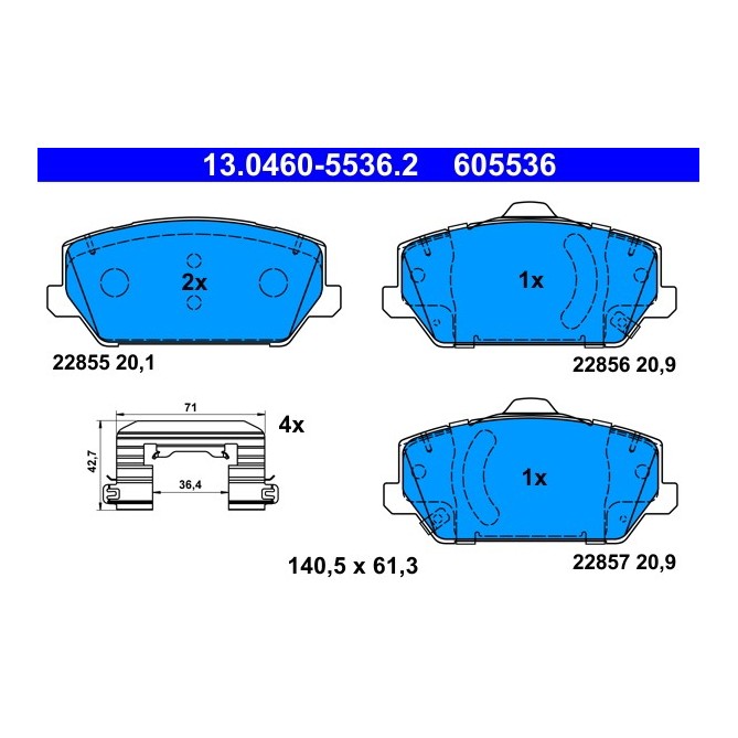 Set placute frana,frana disc ATE