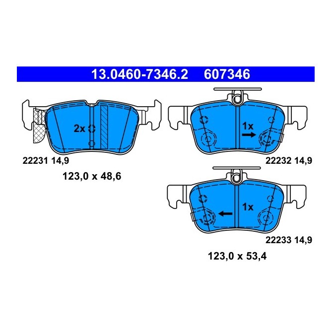 Set placute frana,frana disc ATE