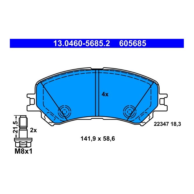 Set placute frana,frana disc ATE