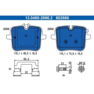 Set placute frana,frana disc ATE