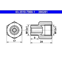 Adaptor, conducte frana ATE