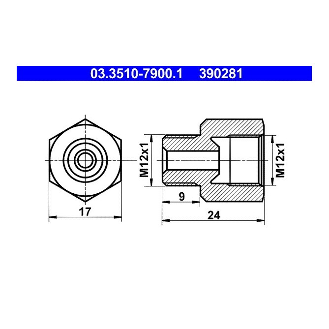 Adaptor, conducte frana ATE