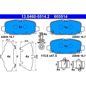 Set placute frana,frana disc ATE