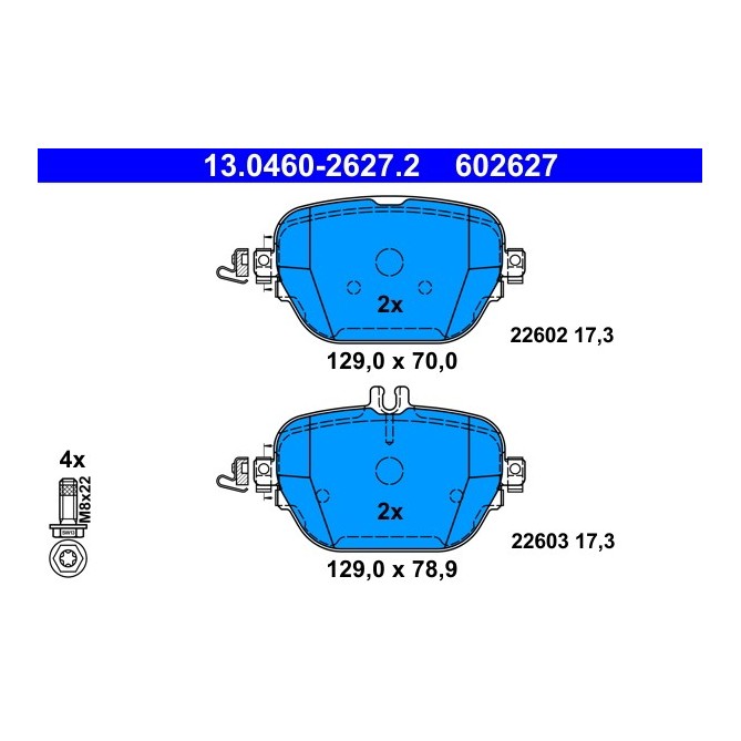 Set placute frana,frana disc ATE