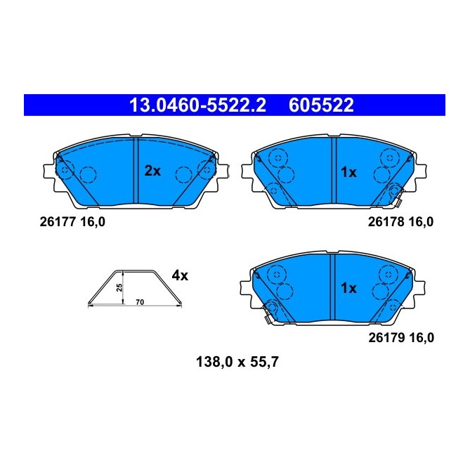 Set placute frana,frana disc ATE