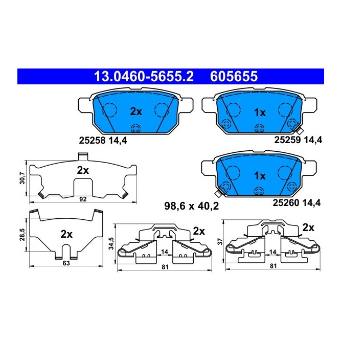 Set placute frana,frana disc ATE