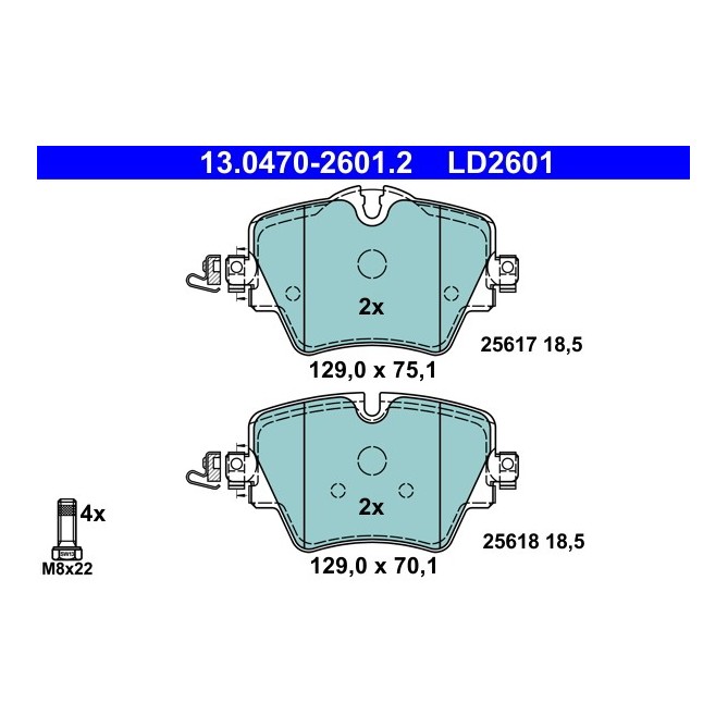 Set placute frana,frana disc ATE