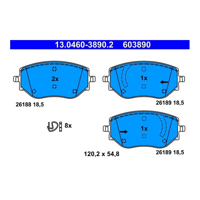 Set placute frana,frana disc ATE