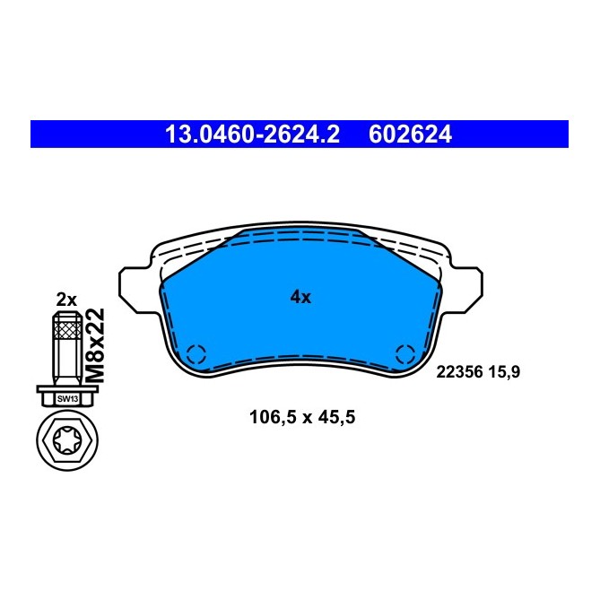 Set placute frana,frana disc ATE