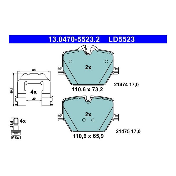 Set placute frana,frana disc ATE