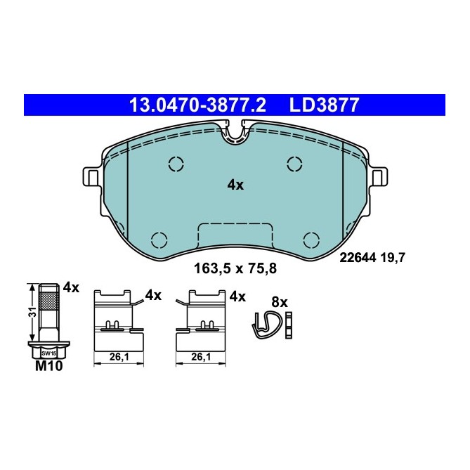 Set placute frana,frana disc ATE