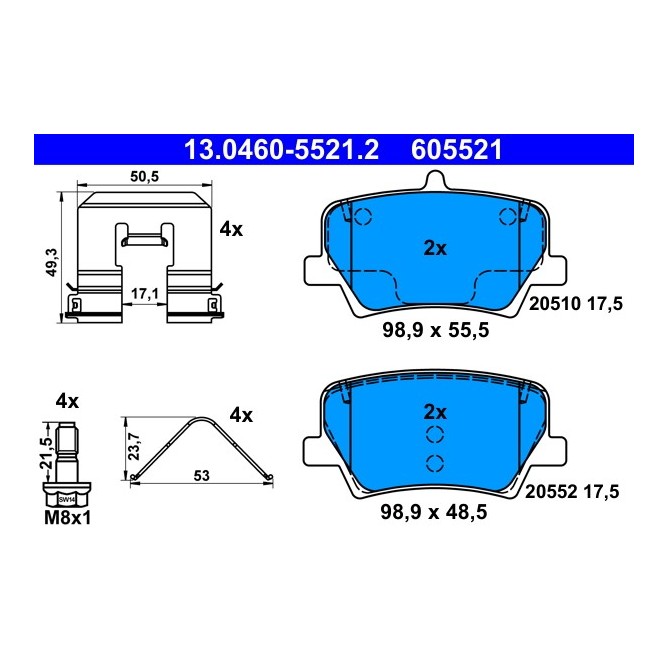 Set placute frana,frana disc ATE