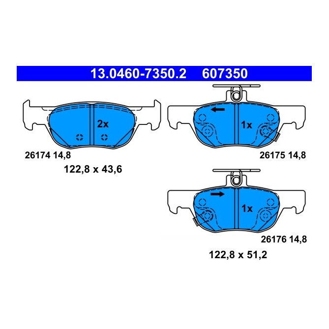 Set placute frana,frana disc ATE