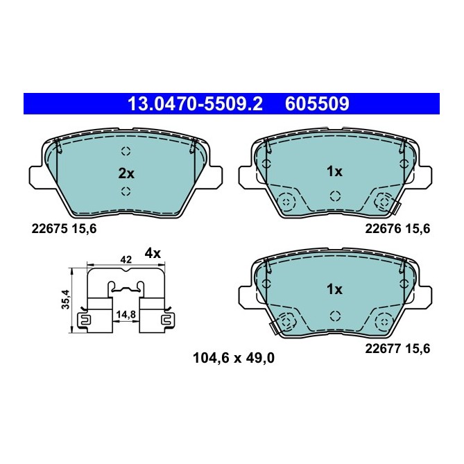 Set placute frana,frana disc ATE