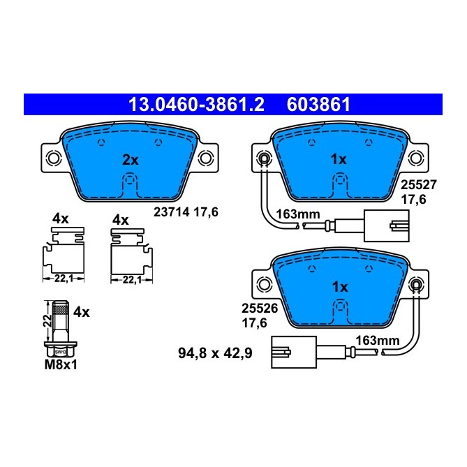 Set placute frana,frana disc ATE