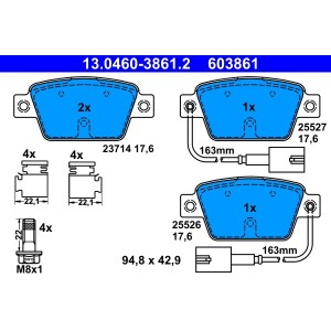 Set placute frana,frana disc ATE