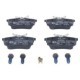 Set placute frana Spate ATE cu suruburi de ghidare etrier frana pentru MITSUBISHI COLT VI, SMART FORFOUR 1.1-1.5D 01.04-06.12