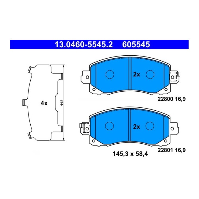 Set placute frana,frana disc ATE