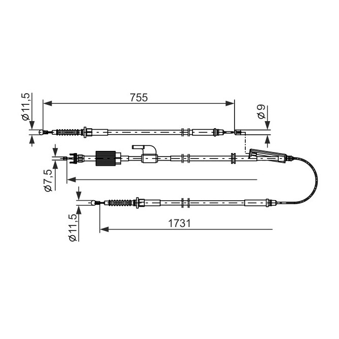 Cablu, frana de parcare BOSCH