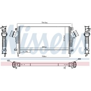 Intercooler, compresor NISSENS