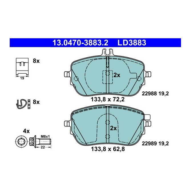 Set placute frana,frana disc ATE