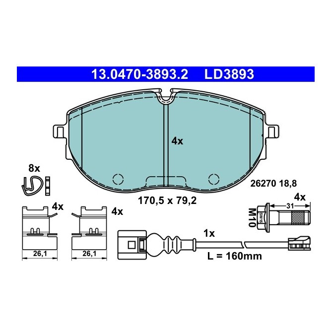 Set placute frana,frana disc ATE