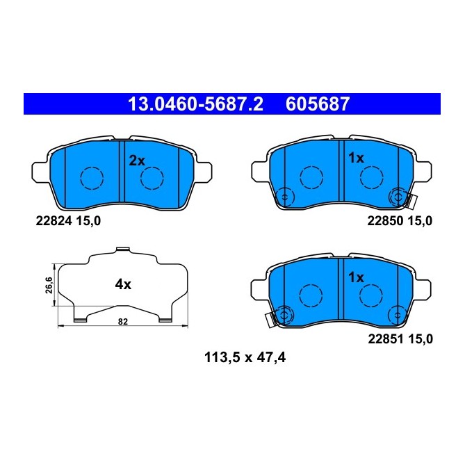 Set placute frana,frana disc ATE