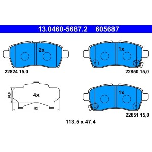 Set placute frana,frana disc ATE