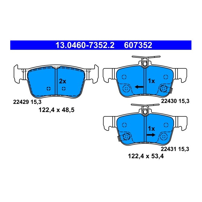 Set placute frana,frana disc ATE