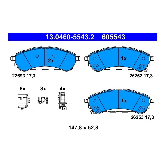 Set placute frana,frana disc ATE