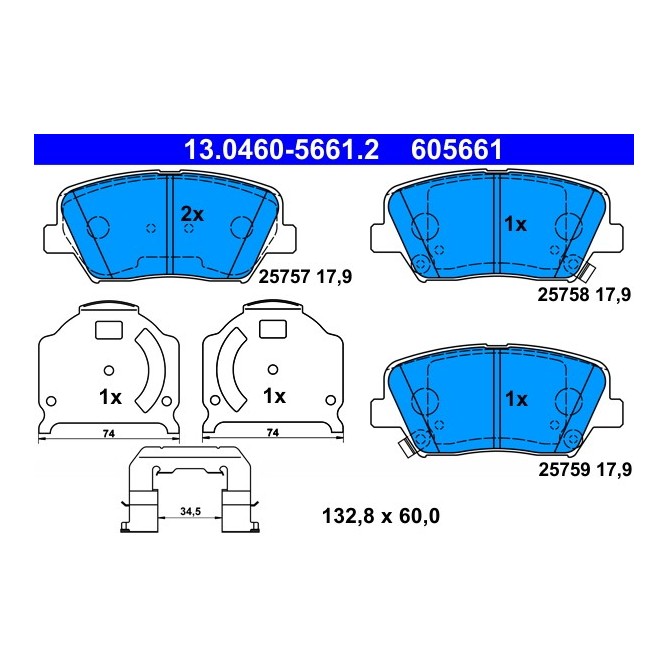 Set placute frana,frana disc ATE