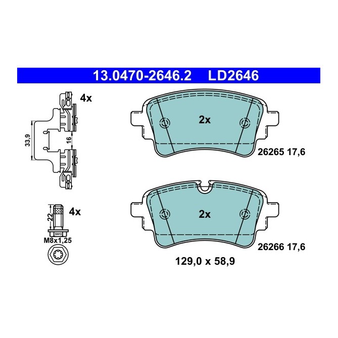 Set placute frana,frana disc ATE