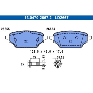 Set placute frana,frana disc ATE