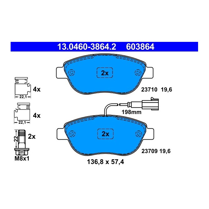 Set placute frana,frana disc ATE