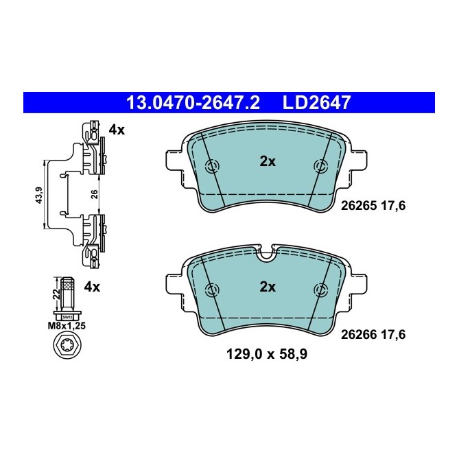 Set placute frana,frana disc ATE